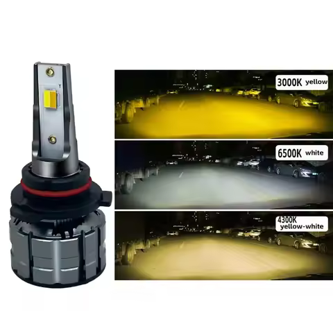 XTG 3-Color LED Car Headlight Bulbs H1 H3 H4 H7 H8 H11 HB3 12V Tri-Color LED Headlights White Yellow