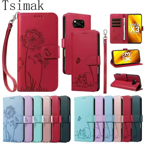 Leather Case For Xiaomi POCO X3 NFC X4 GT F3 F4 M3 M4 M7 Pro 5G Cover Flip Wallet Protect Coque for 