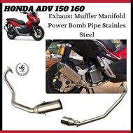 HONDA ADV160 ADV150 Motorcycle Exhaust Muffler Front Middle Pipe Exhaust Slip on Systems Escape Manifold Power Bomb Pipe