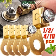 PONGUX Car Battery Terminal Blocks, 2.5‑10mm² Screw‑Tight Battery Connector, 6mm Hole Solid Copper C