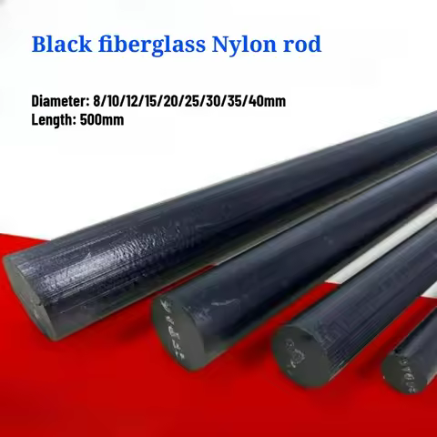 1/2PCS Length 500mm Processing of Black Fiberglass Nylon Rod PA66/PA6+GF30 Reinforced Wear-resistant