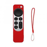 [1件裝] 紅色 適用於 蘋果TV6代遙控器 apple tv 2021 矽膠保護套 配掛繩