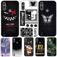 For Motorola Moto E6S E6i Case Phone Cover Protective Soft Silicone Black Tpu Case Dark Background