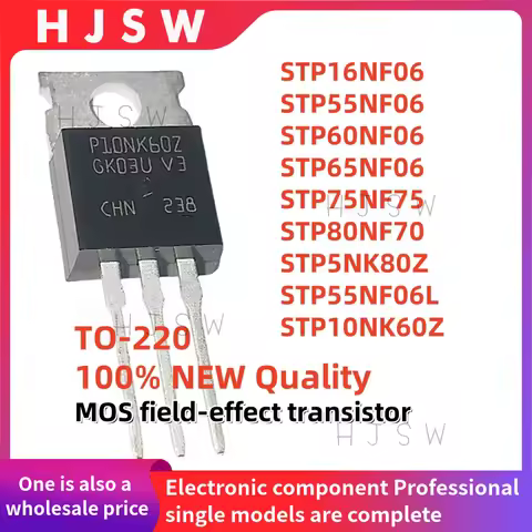 10PCS 100% NEW Quality STP55NF06L STP80NF70 STP75NF75 STP60NF06 STP16NF06 STP10NK60Z STP55NF06 STP5N