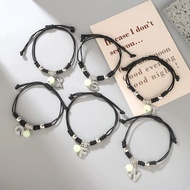 1Pcs Simple Rhinestone 26 Letter Bracelet Fashion Luminous A-Z Initials Braided Bangles Friend Gifts