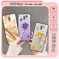 Samsung J7 Plus case printed with beautiful flowers and cute horses embossed