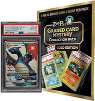 Pokemon TCG: Graded Card Mystery Power Box Gold Edition - Each Box Contains 1 Graded Card + 20 Additional Cards Including 1 First Edition + 1 Factory Sealed Booster Pack + 1 Coin + 1 Code Card