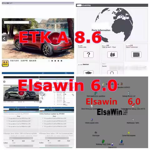 Elsawin 6.0 and 2025.08 Etka 8.6 Software Newest Repair Software Group Vehicles Electronic Parts Cat