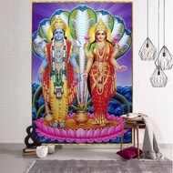 VFDRT India Shiva God พรมติดกำแพงลายฮิปปี้แขวนผนังโบฮีเมียนแมนดาลาพิฆเนศผ้าพื้นหลังห้องนั่งเล่นเพดาน