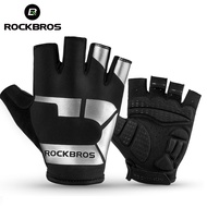 hotx【DT】 ROCKBROS Anti-slip Cycling Gloves Shock Absorption Breathable Fashion Printing Outdoor