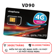 Sim Vinaphone Sim Vinaphone VD90  Truy cập Internet thả ga với 1Gb/ngày + Miễn phí các cuộc gọi nội 