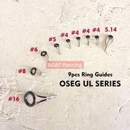 [ 1 SET / 9Pcs ] RING GUIDE UL OSEG (Ultra Light Rod) ~ Non Fuji