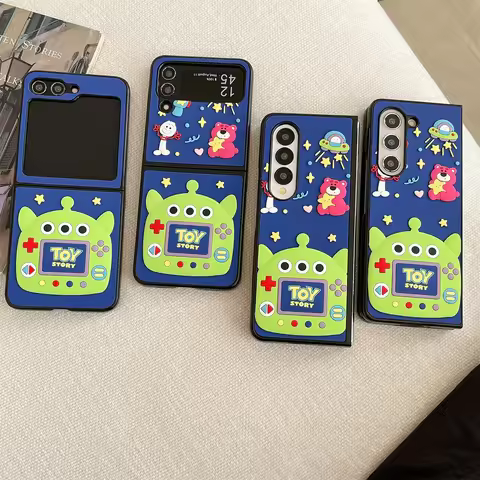 Cartoon Alien Game Console Silicone Phone Case For Samsung Galaxy Z Fold & Z Flip 7 6 5 4 3 Hard Sho