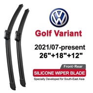 (Front+Rear 3pcs)silicone car wiper for VW Volkswagen Golf Variant 2021-present(MK8)2020 2019 2018 2