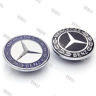 ZR For 57mm-Mercedes-Benz-Hood-Black blue-Laurel-Wreath-Front-Badge-Car-Logo-Emblem W204 W212 E200 E300 C