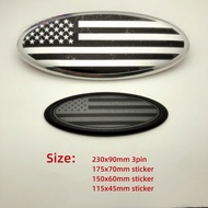 1pcs/set Car Rear Trunk Front Grill American Flag Stickers Fit ForF0cus Hood Badge F150 F250 Explore