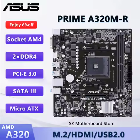 Placa base ASUS PRIME A320M-R A320 AM4 para AMD Ryzen 5/7/3 5600G 5700G 3200G CPU DDR4 SATA 3,0 M.2 