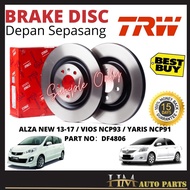 ALZA NEW (13-17) / VIOS NCP93 / YARIS TRW FRONT BRAKE DISC ROTOR SET [DF4806]