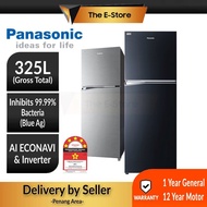 (Delivery for Penang ONLY) Panasonic 325L 2-door Top Freezer Refrigerator Inverter Econavi Energy Saving | NR-TV341BPSM NR-TV341BPKM (Fridge Peti Sejuk Peti Ais 电冰箱 NR-TV341 NR-TV341BP)