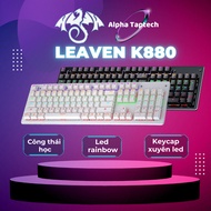 Leaven K880 full 104-key wired mechanical keyboard with keycap through LED, ergonomic, LED 13 effect