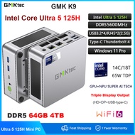 GMKtec K9 Mini PC Intel Core Ultra 5 125H Windows 11 Pro DDR5 5600MHz Dual 2.5G WiFi6 Thunderbolt 4