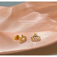 EMAS 375 SUBANG CROWN 👑 MAHKOTA 375 GOLD EARRINGS S160