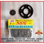 Chain 428 SSS Sprocket 428 SET Honda Wave125 , W125 , Future , Dash , Wave110