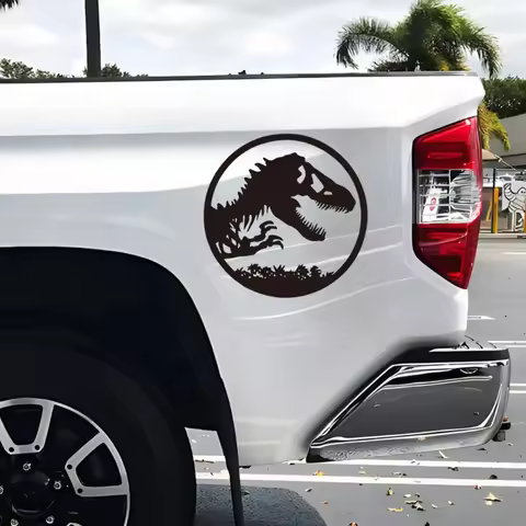 Dinosaur Era Pickup Vinyl Decal Sticker Glass Side Window Body Modification Personalized Latte Water