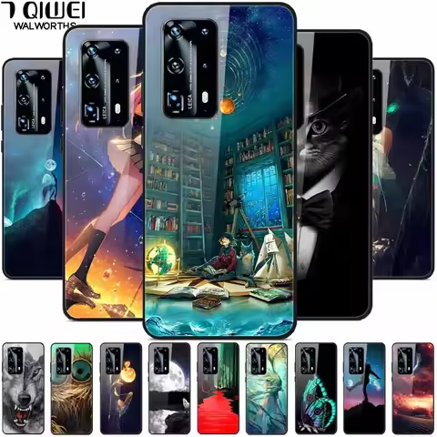 Cover For Huawei P40 Pro / P40Lite Case Luxury Tempered Glass Fundas for Huawei P40 Lite P 40 Bumper