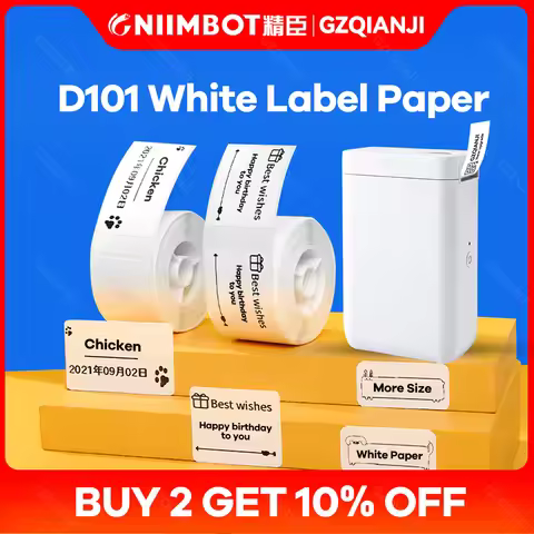 2 Inch Sticker Label Paper Roll 10-25mm Size White Sticker Papers For Portable Niimbot Label Thermal