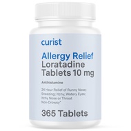 Curist Loratadine 10mg 365 Count - All Day Non Drowsy Allergy Medicine - 24 Hour Antihistamine Table
