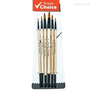 Lonely Finger Round Paint Brushes 6 PCS Oil Watercolor Acrylic Paint Brush, Wood Painting Artist Bru