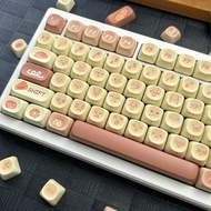 Bread Emoji Keycaps 130 Keys MOA Profile PBT Dye Sublimation Aula F75 F99 RK100 Mechanical Keycaps C