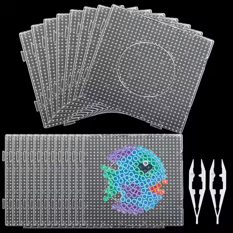 5mm Fuse Beads Pegboards Large Plastic Bead Pegboard Fuse Beads Boards with Beads Square Peg Boards 