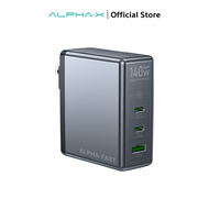 อะแดปเตอร์ ALPHA-X ALC-GAN140W หัวชาร์จเร็ว fast charge จ่ายไฟ PD 140W ปลั๊กไฟ 2 ขา ปลั๊กพับได้ ประก