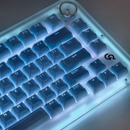 Blue Crystal Keycaps OEM Profile 136 Keys PC PBT Letter Light Transmission Wooting Aula F75 Alice Me