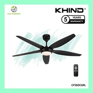 Khind 56'' BLDC Ceiling Fan Remote Control With Led Lamp CF56DC6RL (Matt Black)