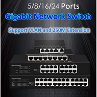 Steel shell 5 ports 8 ports 16 ports 24 ports 1000M full Gigabit switch Gigabit network switch