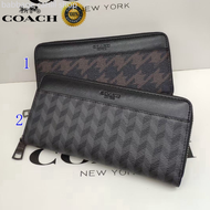 Coach new long wallet men fashion wave zipper wallet with multiple card slots in stock 37886 29275