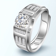 925 Sterling Silver 1ct 6.5mm Moissanite Adjustable Rings G-H-I Color Heart Arrows Cut Moissanite Bu