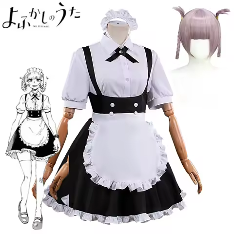 Night Nazuna Nanakusa Cosplay Anime Call of the Maid Uniform Costume Wig Dress Headband Stockings Yo