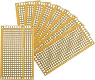 QUARKZMAN Pack of 10 Soldering Board 2.76 x 1.18 Inch Double-Sided PCB Yellow Tin-Plated PCB Board S