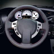 Hand-stitched Black Artificial Leather Car Steering Wheel Cover for Nissan Qashqai J10 X-TRAIL NV200