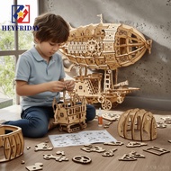 NOVAFLUX 3D Wooden Puzzle, Wooden Construction Hand Craft Airship Model, Toy Construction 3D Puzzle 