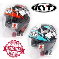 KYT Helmet Hellcat Casco K-Racing Original 100% Red Aqua Blue Fluo L Size