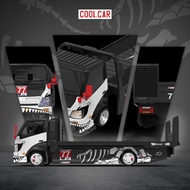Cool Car Hino H300 Flat Bed Transport Trailer Skeleton Petit Le Mans Ao Racing Imsa (sealed)