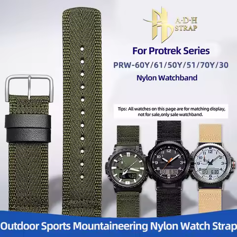 For Casio G-shock Protrek PRW-60Y/50Y/70Y/30 Nylon Watchband PRW-6900Y/6800 PRW-3400 Outdoor Sports 