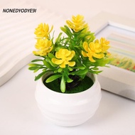 NONEDYODYE9I Artificial Potted Plant, Multi-Bloom with White Pot Artificial Faux Plants,  7 Flowers 