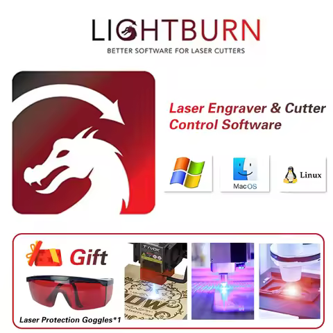 Tyvok LightBurn Core License Key/GCODE Control Software with All Brands Laser Engraver Controller Co