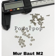 100pcs M2 x 6mm Nut and Bolt M2 Hex Nut/